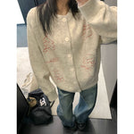 ,1627207:37944800,6168702387664,1627207:37944800,6168702387665,1627207:37944800,6168702387666,1627207:37944800,6168702387667,6168702387664,6168702387665,6168702387666,6168702387667, Embroidered Knit Button Front Cardigan Sweater