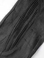 Embroidered Raw Denim Flared Jeans Pants 5