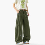 Embroidered Wide Leg Cargo Pants 5