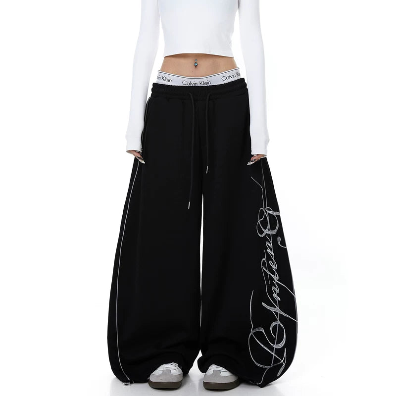 Embroidered Wide-Leg Dance Sweatpants 2