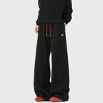 6012186521388,6012186521389,6012186521390,6012186521391,6012186521392, Embroidered Wide-Leg Drawstring Sweatpants