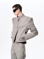 Exoskeleton Motorcycle Leather Jacket with Padding 2