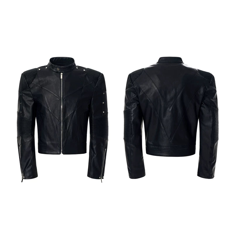 6027219681107,6027219681108,6027219681109,6027219681110, Exoskeleton Motorcycle Leather Jacket with Padding