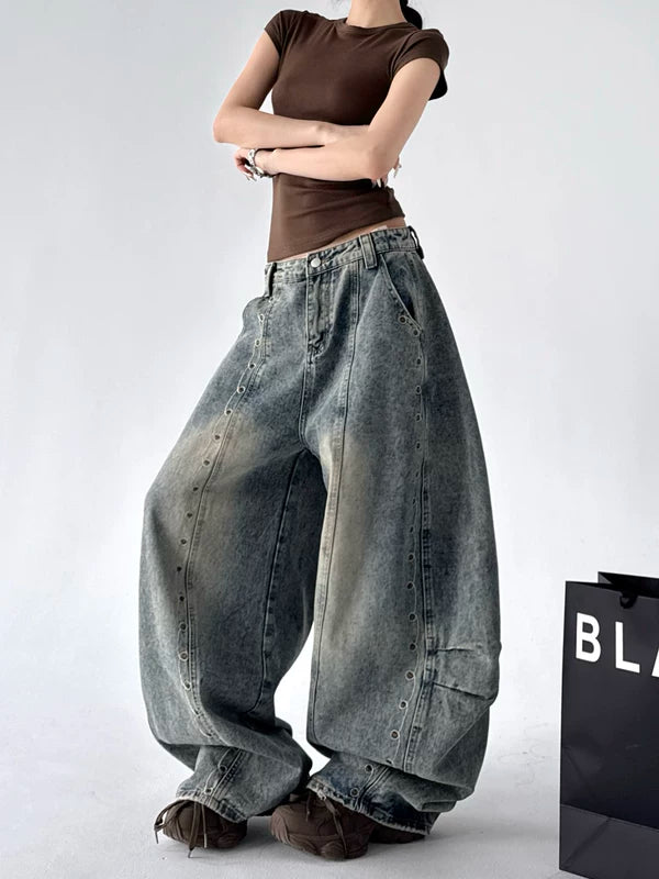 Extreme Wide-Leg Distressed Denim Pants 3
