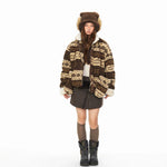 Fair Isle Fleece Winter Jacket with Mittens 5