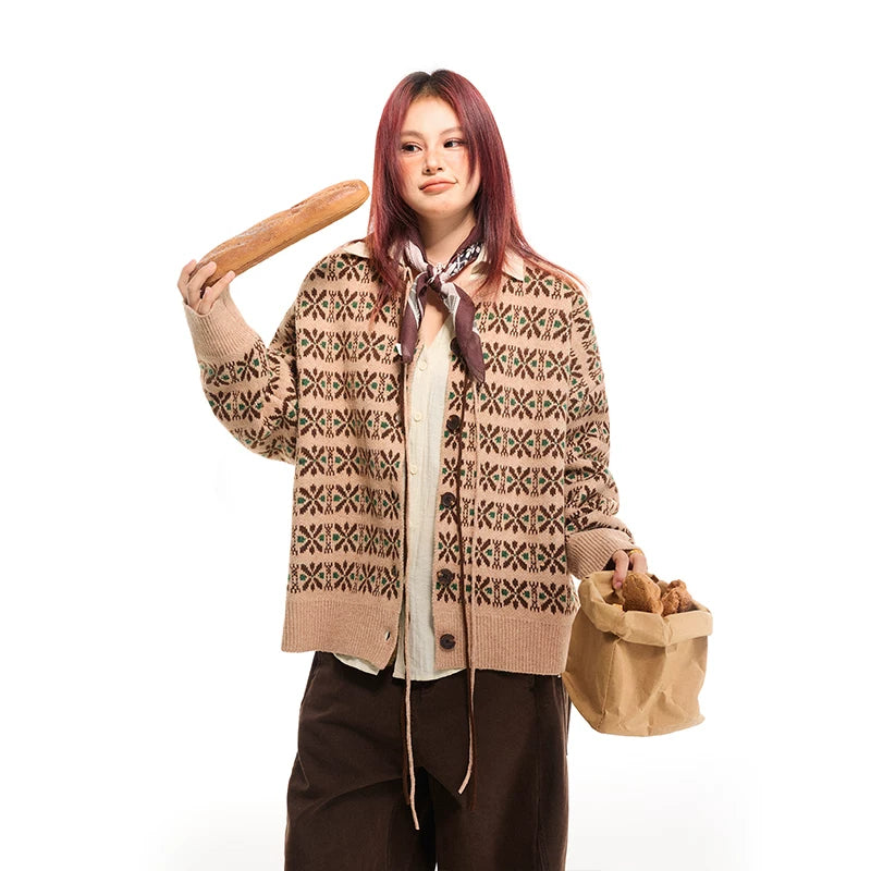 Fair Isle Jacquard Knit Button Cardigan 2