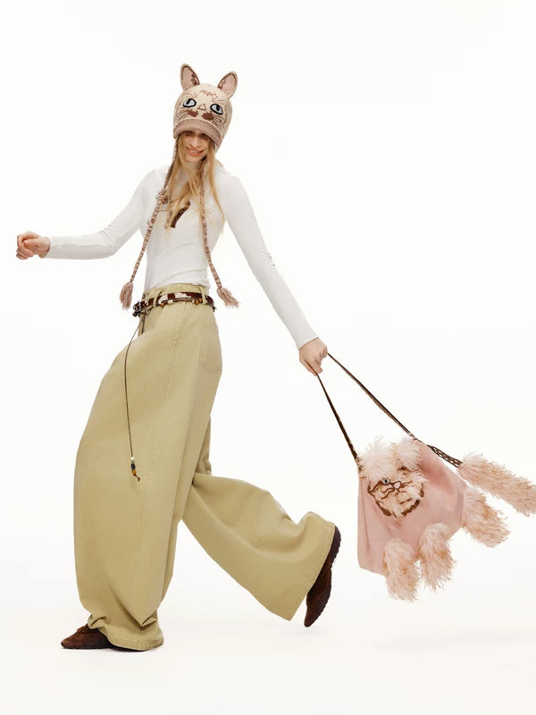 Faux Fur 3D Cat Suede Tote Bag 3