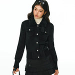 Faux Fur Collar Button Front Short Jacket 3