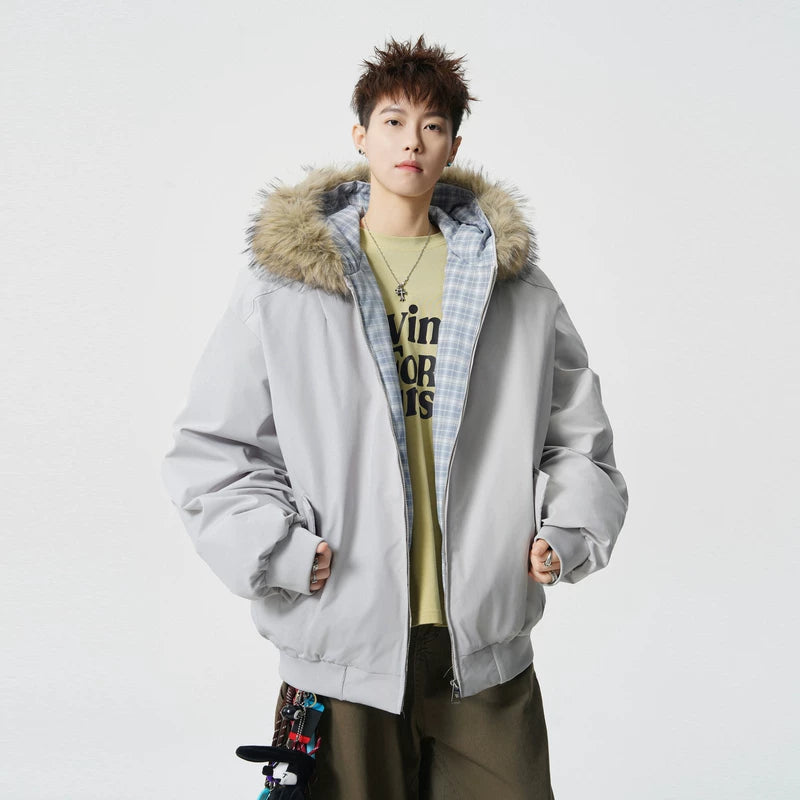 5979513177342,5979513177343,5979513177344,5979513177345,5979513177346, Faux Fur Hooded Insulated Winter Jacket