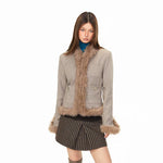 Faux Fur Trim Patchwork Padded Jacket 2