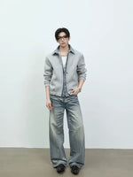 Faux Layered Denim Collar Casual Jacket 2