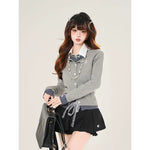 Faux Layered Knit Button Front Cardigan 2