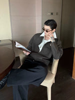 Faux Leather Boxy Deconstructed Lapel Jacket 2