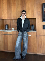 Faux Leather Boxy Deconstructed Lapel Jacket 3