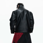 Faux Leather Motorcycle Bomber Jacket 3