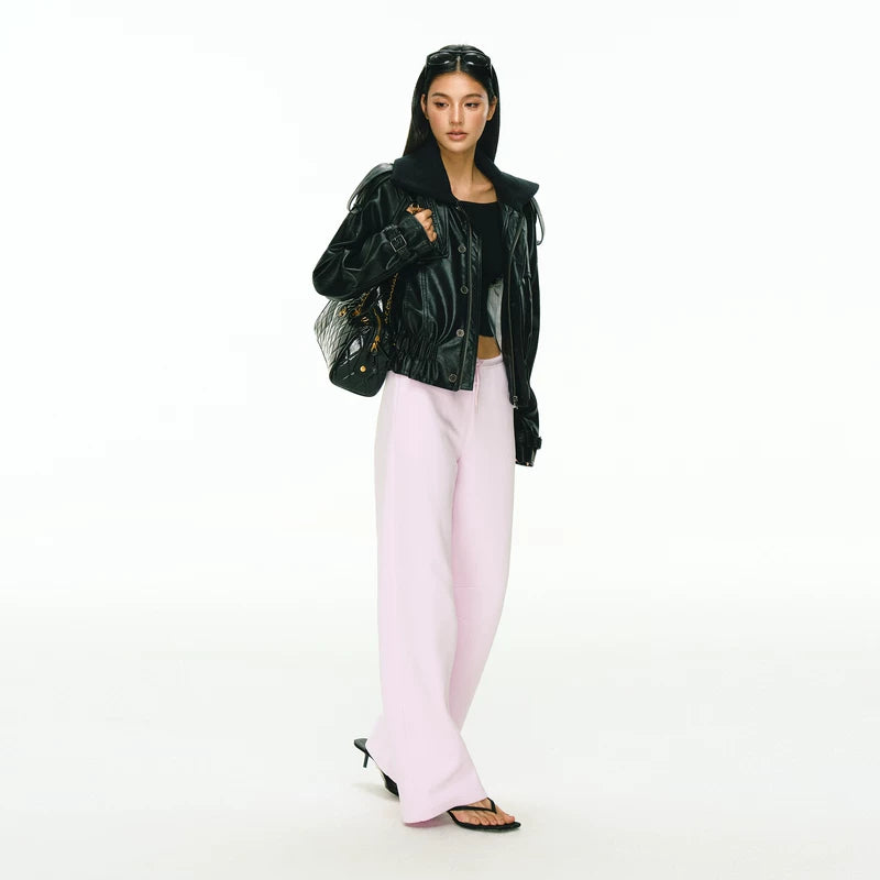 Faux Leather Oversized Moto Jacket 5