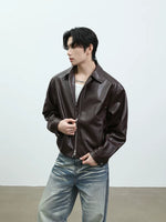 Faux Leather Zip-Up Motorcycle Jacket 3