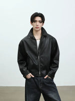 Faux Leather Zip-Up Motorcycle Jacket 5