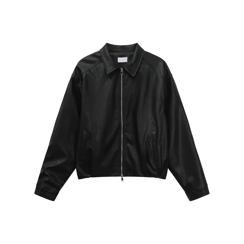 6191591930734,6191540182382,6191540182383,6191540182384, Faux Leather Zip-Up Motorcycle Jacket