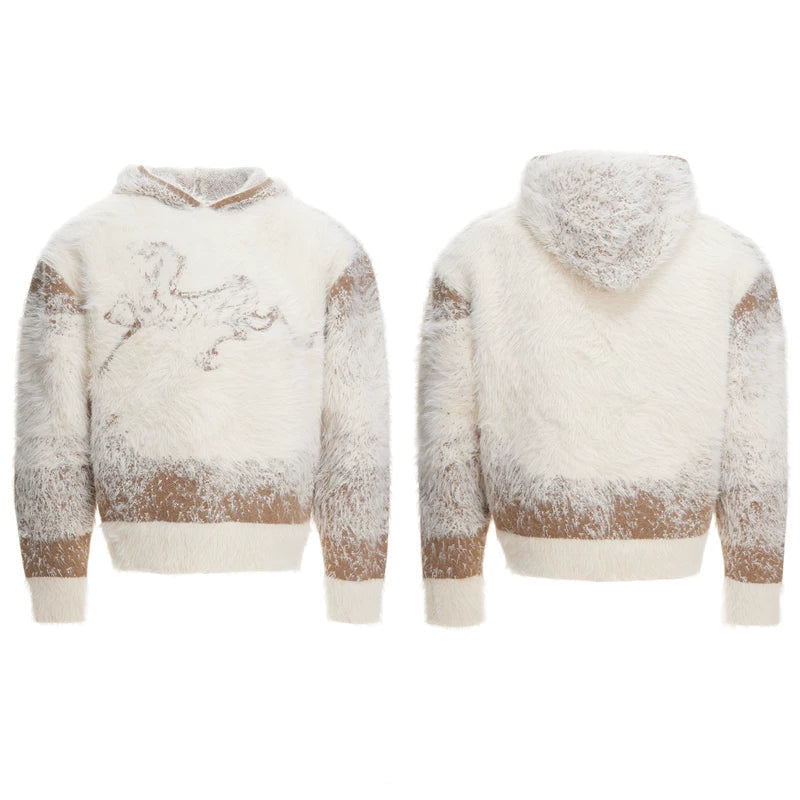 1627207:42016498242,6002645373708,1627207:42016498242,6002645373701,1627207:42016498242,6002645373715,1627207:42016498242,6002645373694,6002645373708,6002645373701,6002645373715,6002645373694, Faux Mink Fur Horse Graphic Hooded Sweater