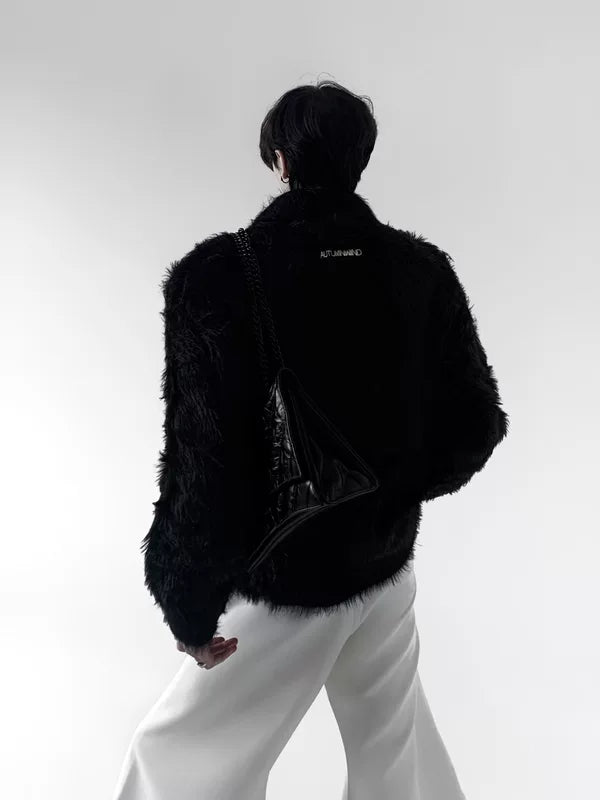 Faux Mink Fur V-Neck Sweater 4