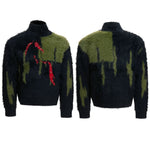 6024106420788,6024106420789,6024106420790,6024106420791, Faux Mink Rhinestone Horse Turtleneck Sweater