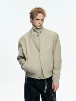 Faux Two-Piece Jacket with Detachable High Neck 3