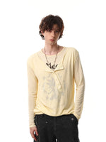 Faux Two-Piece Long Sleeve Graphic T-Shirt 2