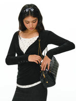 Faux Two-Piece Long-Sleeve Turtleneck Top 2