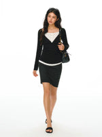 Faux Two-Piece Long-Sleeve Turtleneck Top 5