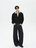 Faux Two-Piece Polo Collar Sweatshirt 3