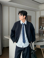 Faux Two-Piece Shirt Collar Jacket 4