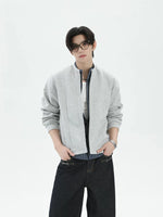 Faux Two-Piece Stand Collar Bomber Jacket 3