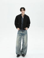 Faux Two-Piece Stand Collar Bomber Jacket 4