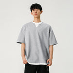 5763535921401,5763535921402,5763535921403,5763535921404,5763535921405, Faux Two-Piece Waffle Knit T-Shirt