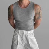 Débardeur sans manches en stretch côtelé 