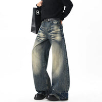 Distressed Wide Leg Retro Jeans