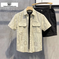 Letters Printed Cotton Shirt