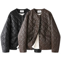 Kapitone Polar Astarlı Deri Ceket 