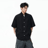 Short-Sleeve Button-Up Casual Shirt