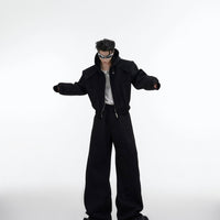 Pailletten-Reißverschluss-Hoodie-Anzug mit Hose 