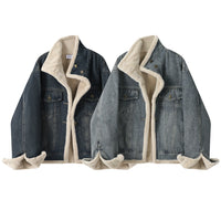 Fleece Lined Relaxed Fit Denim Jacket