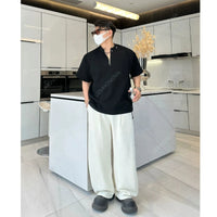 Pantalons décontractés à coupe ample texturés 