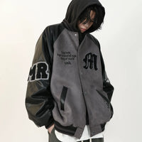 جاكيت بيسبول من الجلد المدبوغ الرجعي 