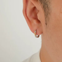 Orecchini a cerchio con croce in argento sterling S925 