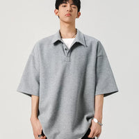 Waffle Knit Short Sleeve Polo Shirt