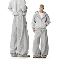 Wide Leg Deconstructed Casual Sweatpants