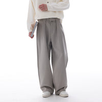 Wide-Leg Belted Casual Pants