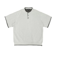 Retro Henley Short-Sleeve Knit T-Shirt