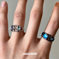 Irregular Moonstone Open Lava Ring